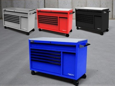 Homak 54″ TECH Roller Cabinet Toolbox w/ Stainless Steel Top and Power Drawer | eBay