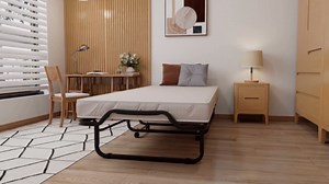 Giantex Folding Bed with Mattress, 75x31 Cot Size Bed Frame, Roll Away Beds with Mattresses for Adults, Memory Foam, Strong Steel Frame, Portable Foldable Guest Bed on Wheels for Easy Storage