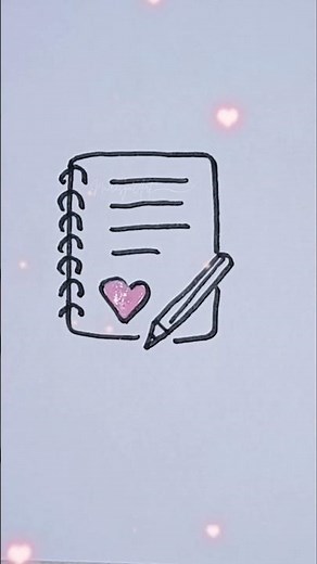 Cute Notebook & Pencil Drawing 📒✏️ #drawingtutorial #notebookdrawing #pencildrawing #easydrawing