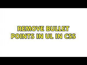 Remove bullet points in UL in CSS (3 Solutions!!)