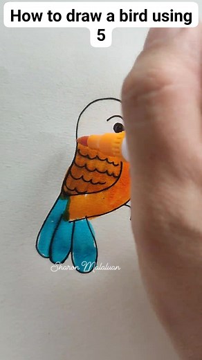 How to draw a bird using number 5 #easydrawingforkids #kidsactivity #drawing #stepbystepguide #kidsactivities #draw | Sharon Malaluan