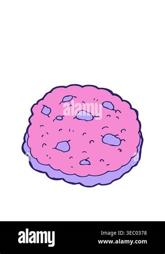 stretching up animation of chocolate chip cookie cartoon Stock Video Footage - Alamy
