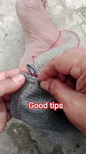 cara mudah jahit ujung celana kain pria #videoshorts