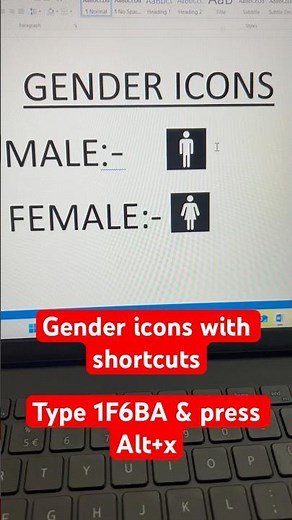 Instantly Add MALE & FEMALE Toilet Signs in Word With This Shortcut! #keyboard#excel #symbols #viral