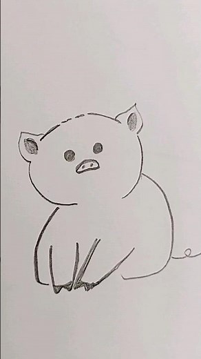 How to draw a pig 🐖 step by step with easy fast way