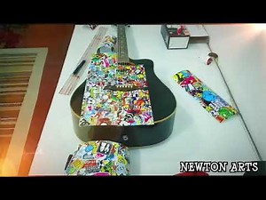 Guitar Makeover | Sticker bomb | Newton Arts