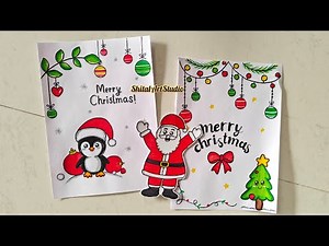 Christmas Card 2024 Drawing/Christmas Border Designs/Project Work Designs/Christmas Card Making Easy