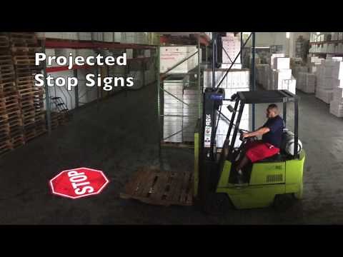 Projected Safety Sign - Stop Sign - Crosswalk - Lines - Arrows