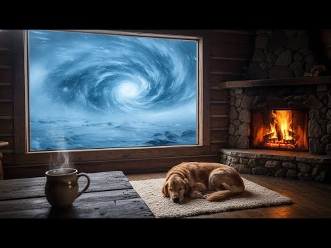 Heavy Blizzard at Cozy Cabin: Fireplace & Howling Wind • Deep Sleep 2026 • Instant Anxiety Relief