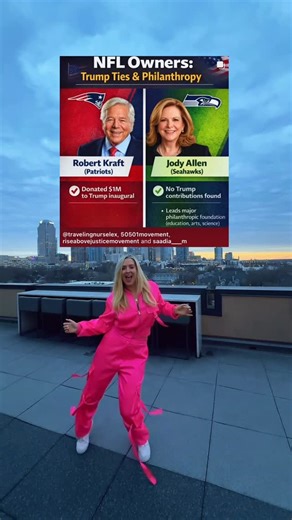 Meredith Dean 🩵 Travel, Charlotte & Empowerment on Instagram: "Si te quieres divertir, you’ll pick the Seattle Seahawks instead of the Patriots 🏈🕺💃🏟️ also v excited for Green Day to perform con Bad Bunny🤘 #badbunny #donaldtrump #nfl #superbowl #benitobowl"