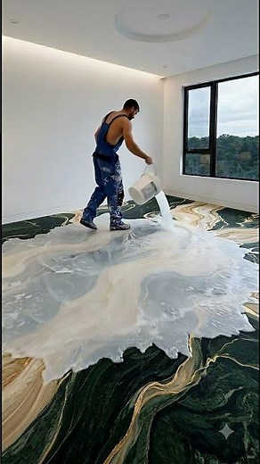 Satisfying Epoxy Floor Transformation with Marble Effect #epoxyfloor #satisfying