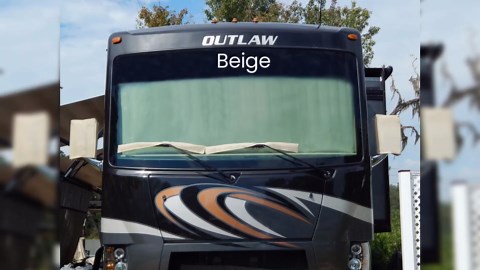 A Set of 2 RV Windshield Wiper Blade Covers (Grey, 33")