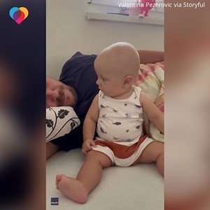 This baby was not expecting that snore to come out of his dad 😂 | The Uplift