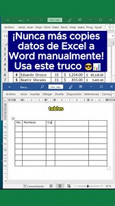 795K views · 9.4K reactions | ✅Olvídate de lo manual! Usa este truco para copiar datos de Excel a Word #word #excel #españa #europa #reelviral | Aprende Excel desde Cero | Facebook