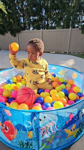 Let's make a ball pit. #ballpit #toddleractivities #toddlers #outdoors #fyp