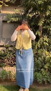 Our Light Blue Denim Skirt — the one piece you can style a thousand ways 🤍 From casual tees to chic sweaters, it fits every mood and every plan. | Wrap and Flare Skirts