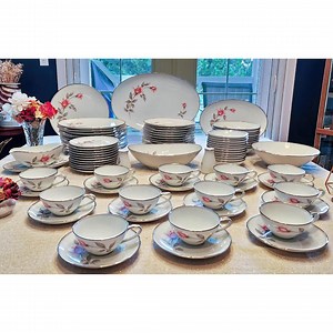 Noritake Rosemarie Pattern Dinnerware. 12 Place Settings, Serving Pieces. Made in Japan - Etsy