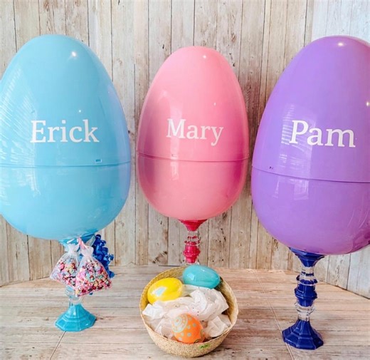 Personalized Large Easter Egg Candy/gift Holder Basket With Stand Set De Pascua Personalizado Con Nombre - Etsy