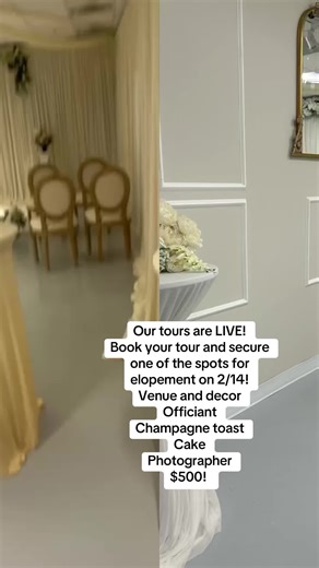 Our #valentinesday #weddingpackage now LIVE! Four lucky couples will recieve this exclusive package for just $500! . Book your tour and secure one of the spots for elopements on 2/14! Venue and decor Officiant Champagne toast Cake Photographer $500! Dm, call or email: 410.727.7000. Into@Elitesecretsbridal.com! . #blackownedbusiness #engagedtiktok #microwedding 💍🍾🥂