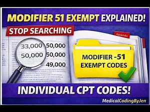 Modifier 51 Exempt Explained | Stop Searching Individual CPT Codes #cpcexam #medicalcodingcourse