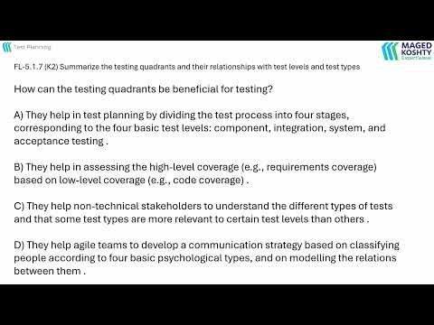 ISTQB Foundation: Summarize the testing quadrants