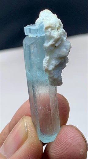 65.25 Ct’s Natural Aquamarine Clean Unique Shape, Exceptional Etched Terminated Remarkable Pattran Crystal With White Albite From Pakistan - Etsy