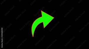 Green Arrow Road traffic signal turn right arrow icon. traffic control road sign curved arrow animated. Stock Video