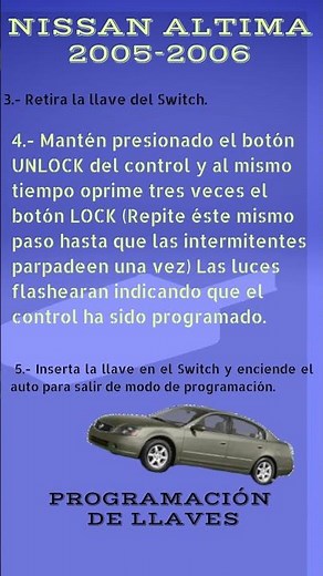 20# Nissan Altima 2005 2006 Manual Key Programming