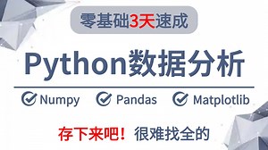 【2026最新版】Python数据分析(Numpy Pandas Matplotlib)，数据可视化教程，零基础入门到精通！