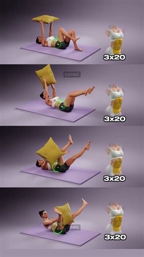 5-Min Core Burner With a Pillow 🔥💪 Train your abs at home using just a pillow! No gym, no noise, just 100% focus on core control. Tag a friend and try this tonight! #PillowWorkout #CoreControl #HomeAbs #NoJumpWorkout #QuietWorkout | DEMIC