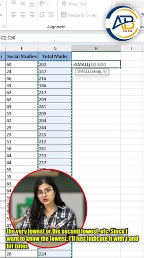 Excel SMALL Formula Made Easy. Find Lowest Values Instantly | Day 40 #excel #learnexcel #excelshorts