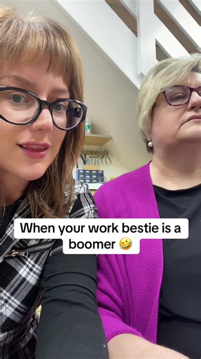 When your work bestie is a boomer 🤣 #fyp #optician #work #workhumor