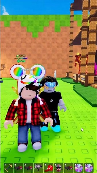 SO CRAZY I met KREEKCRAFT on KICK A LUCKY BLOCK #shorts #roblox #kickaluckyblock