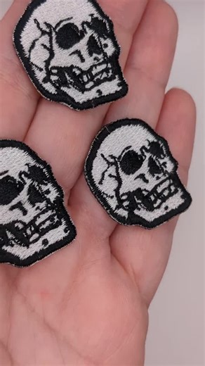 Skull Machine Embroidered Patches Set of Three Tiny Human Skull Patches to Sew Onto Hats, Bags, and Clothing - Etsy