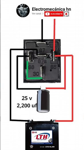 Diagram for making a flasher with a relay and a capacitor