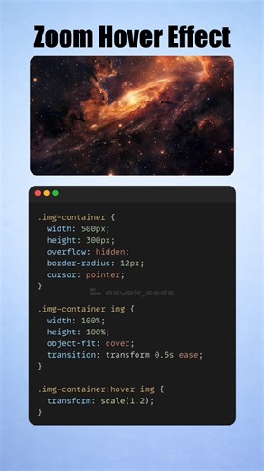 Image Zoom Hover Effect Using CSS 🔥