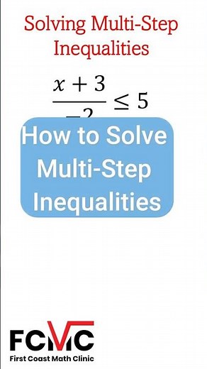 How to Solve Multi-Step Inequalities #firstcoastmathclinic #short #inequalities
