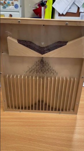 Bean machine (Galton board) to show normal distribution curve