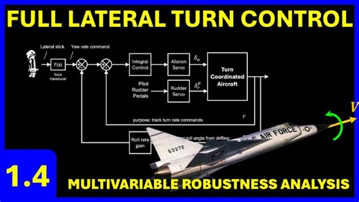 Multivariable Control: Yaw Rate Tracking Turn Coordination - Lateral Flight Control - Section 1.4 | Ben D.