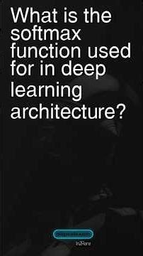 Today’s Question: What is the Softmax Function used in #deeplearning #achitecture ? #machinelearning