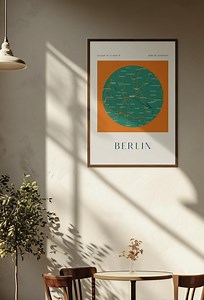 Berlin City Map Art Print: Modern Circular Home Decor (digital Download) - Etsy