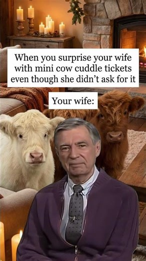 When you surprise your wife with mini cow cuddle tickets 🐮❤️