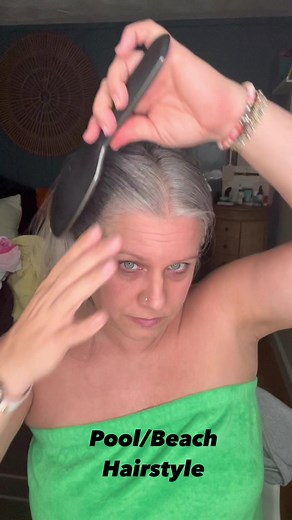 10K views · 142 reactions | Heres a fun hairstyle for the beach or pool! What’s everyone doing this weekend? Pool bound for me but i do have to work monday so its not a long weekend  #silverhairinfluencer #silverhairtransition #yourday #over40 #silverhair #silversisters #silverhairdontcare #thinhair #finehairstyles #july4thweekend | Tousled and Tangled Hair | Facebook