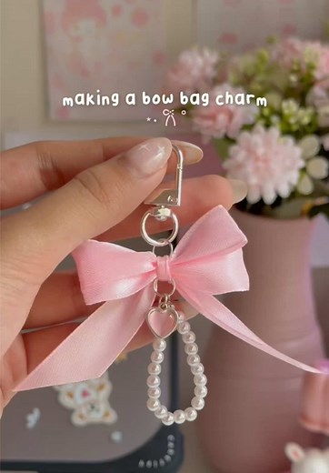 DIY Ribbon Bow Bag Charm Tutorial