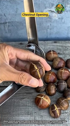 Chestnut Opening Process in Action 🌰✨