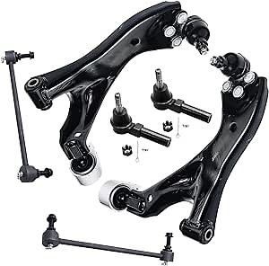 Detroit Axle - Front 6pc Control Arms Kit for 2005-2009 Chevy Equinox Pontiac Torrent, 2002-2007 Saturn Vue, 2 Lower Control Arms w/Ball Joints 2 Outer Tie Rods 2 Sway Bars Replacement