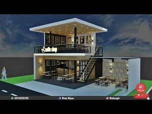 Desain cafe minimalis (coffe shop) 5,5M x 6M dilahan 10M x 8M)
