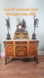 Louis XV Commode Chest Marquetry Inlay 1880 #Canonburyantiques #frenchantiques #Commode #antiquecommode #louisxv #antiques | Canonbury Antiques