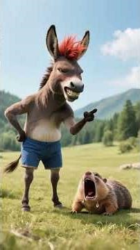 Smart Beaver Outsmarts Lazy Chubby Cat — Until a Donkey Shows Up! 😂🐾 #usa #saudiarabia #shorts