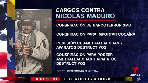 Nicolás Maduro ya está en Nueva York tras ser capturado durante un operativo a gran escala. Estos son los cargos criminales a los que se enfrenta. | Noticias Telemundo